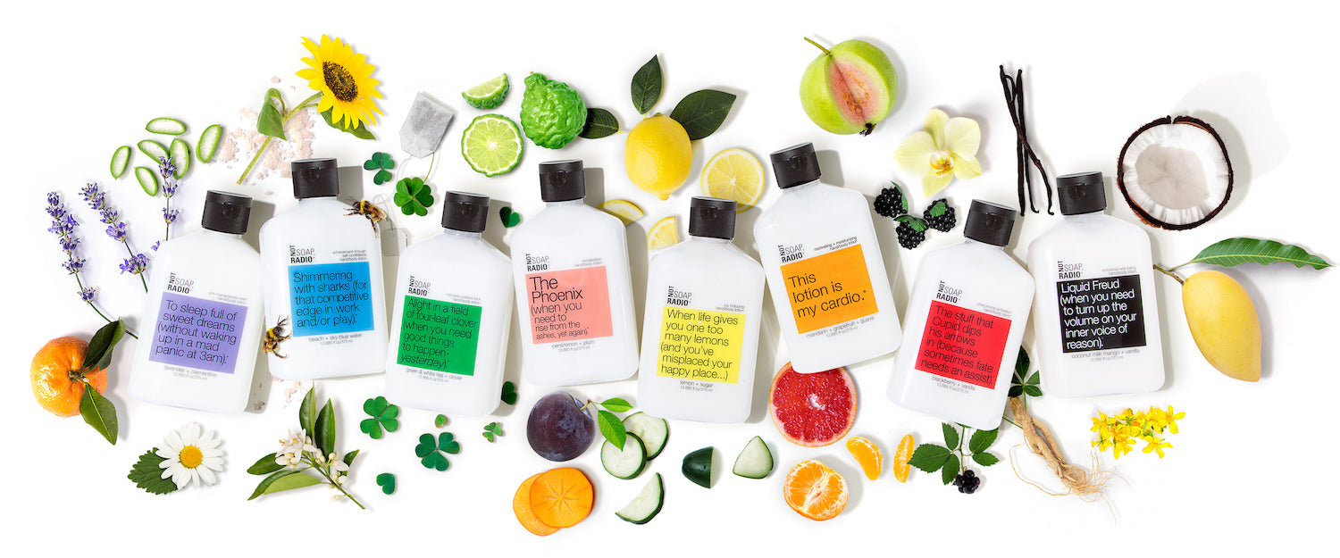 All natural aromatherapy Lotions with a bunch of Fresh Ingredients