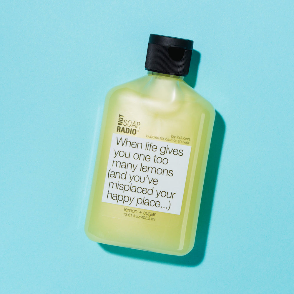 Lemon and sugar body wash - Funny aromatherapy bath products - Light clean citrus scent - Not Soap Radio