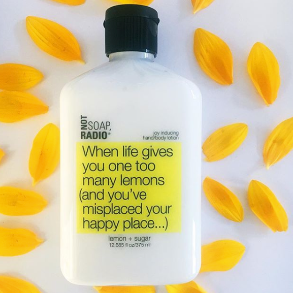 happy place not soap radio bath body lotion products for women funny self care moisturizer scented lemons and sugar non greasy light moisture