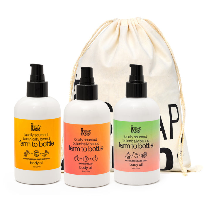 Farm to bottle body oil trio