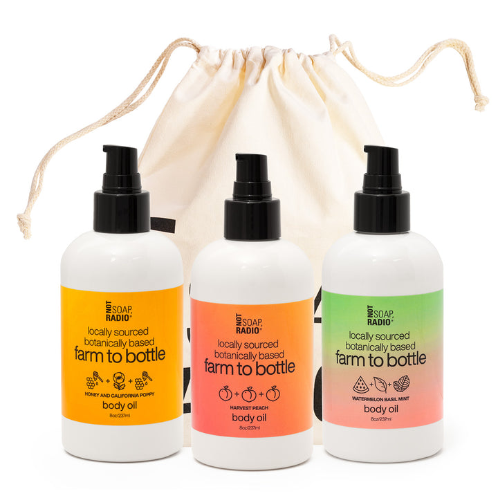 Farm to bottle body oil trio
