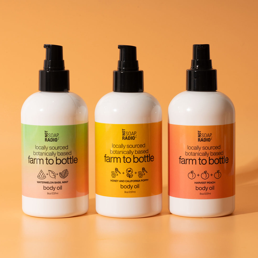 Farm to bottle body oil trio