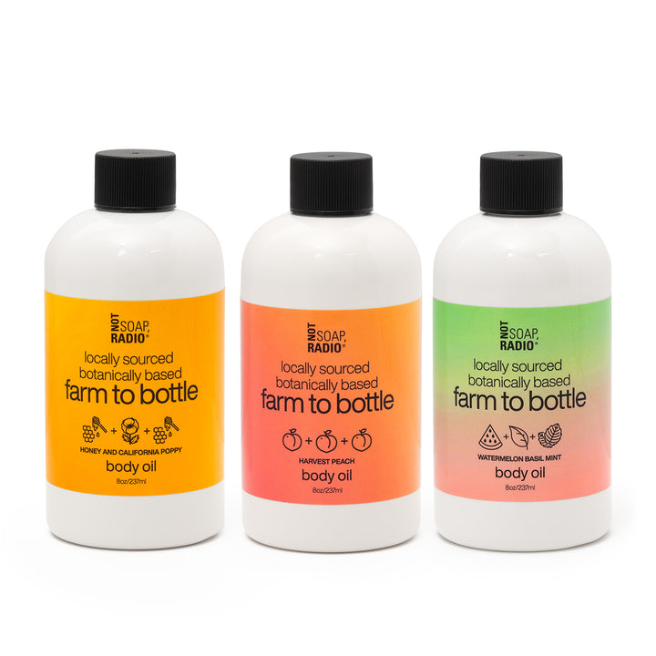 Farm to bottle body oil trio