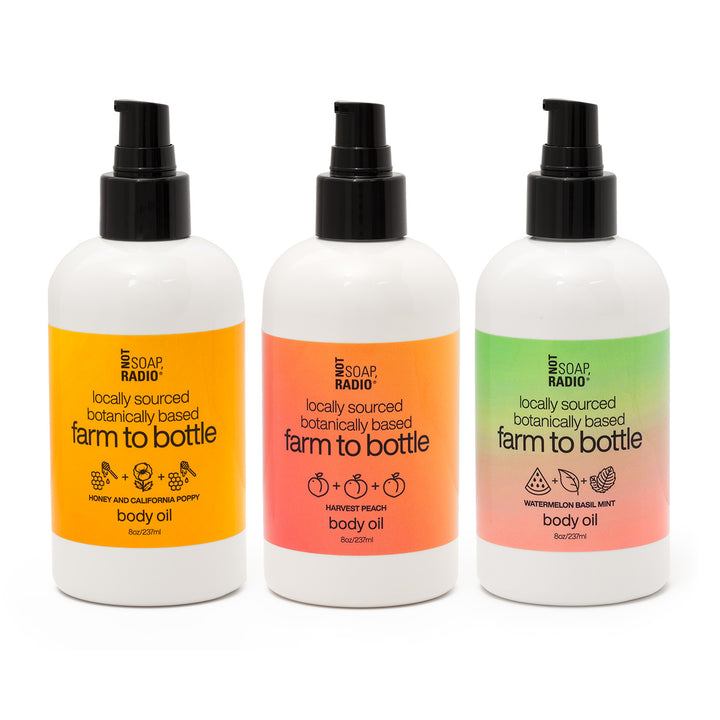 Farm to bottle body oil trio