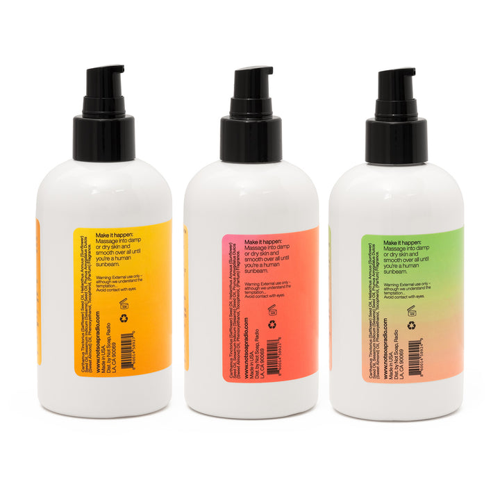 Farm to bottle body oil trio