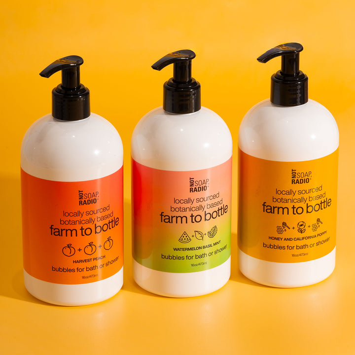 Farm to bottle bath/shower gel  trio