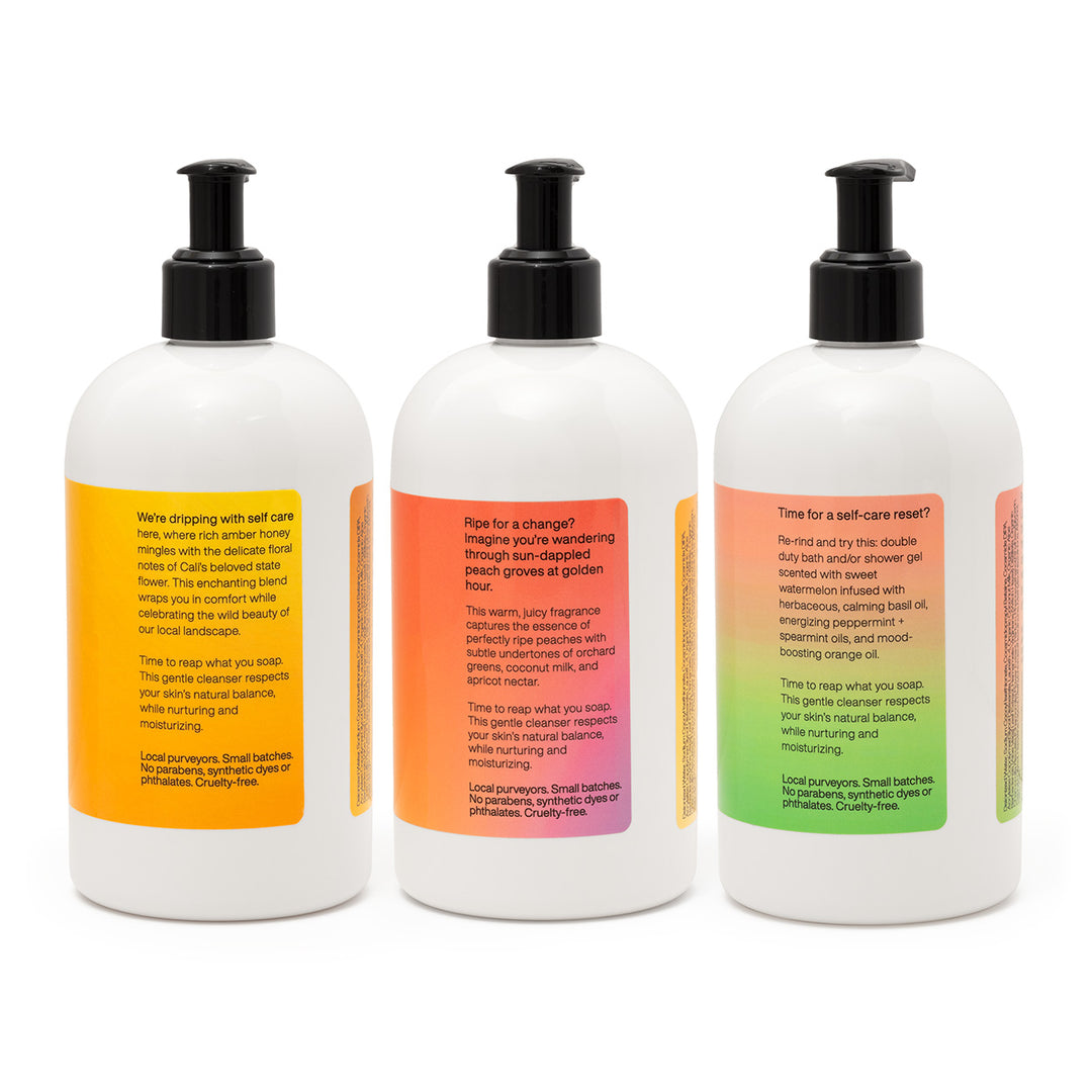 Farm to bottle bath/shower gel  trio