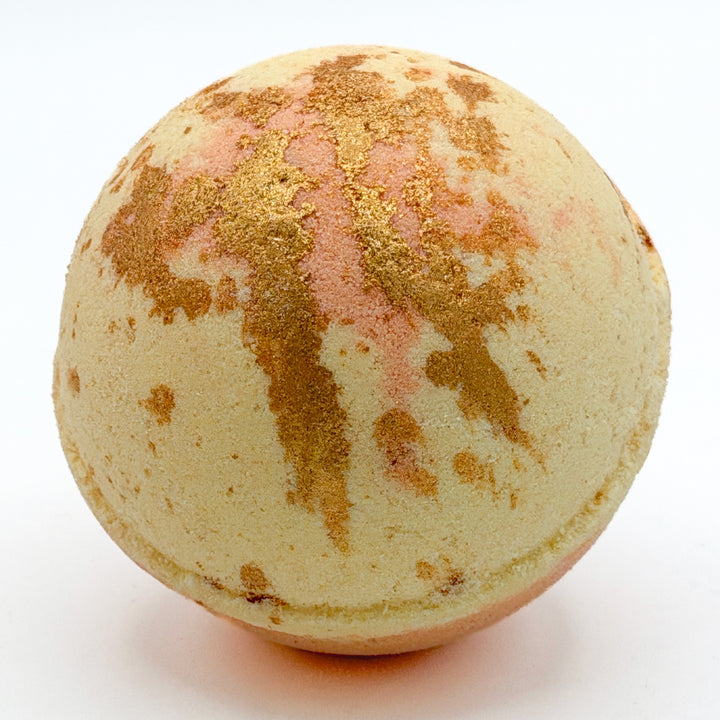 Farm to bottle honey and california poppy bath bomb