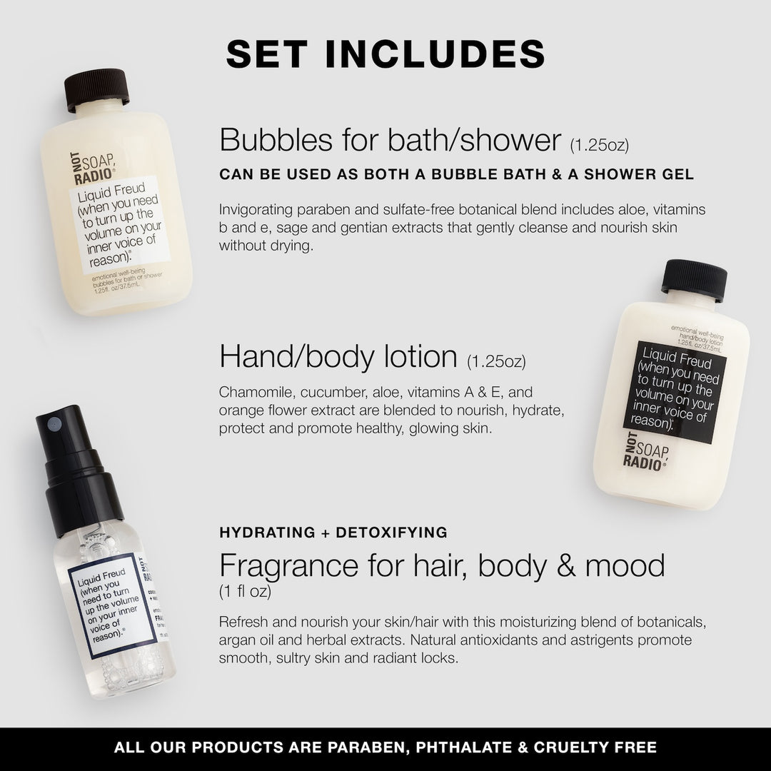 Liquid Freud MINI bath and body gift set