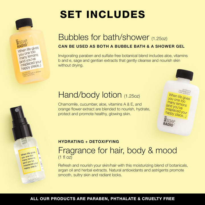 When life gives you one too many lemons MINI bath and body gift set