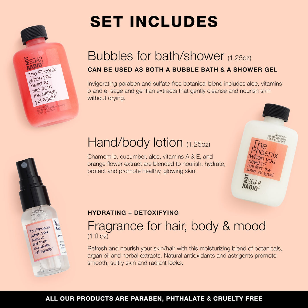 The Phoenix MINI bath and body gift set