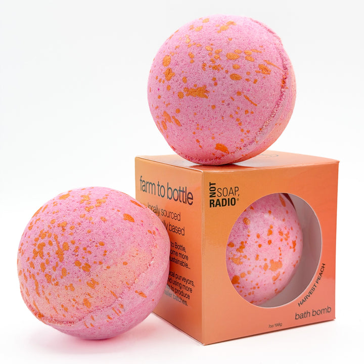 Farm to bottle harvest peach bath bomb