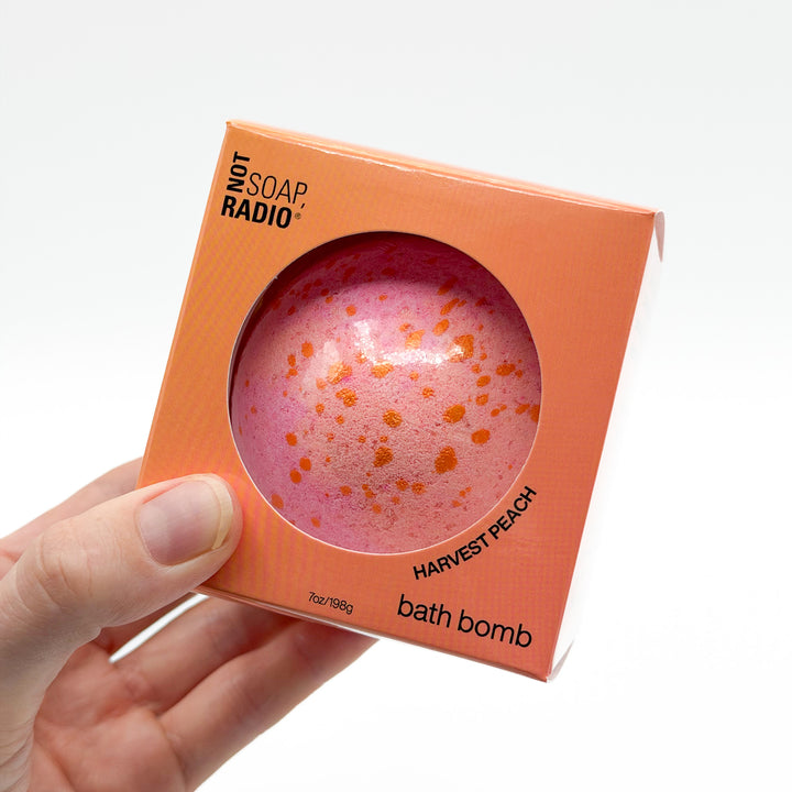 Farm to bottle harvest peach bath bomb
