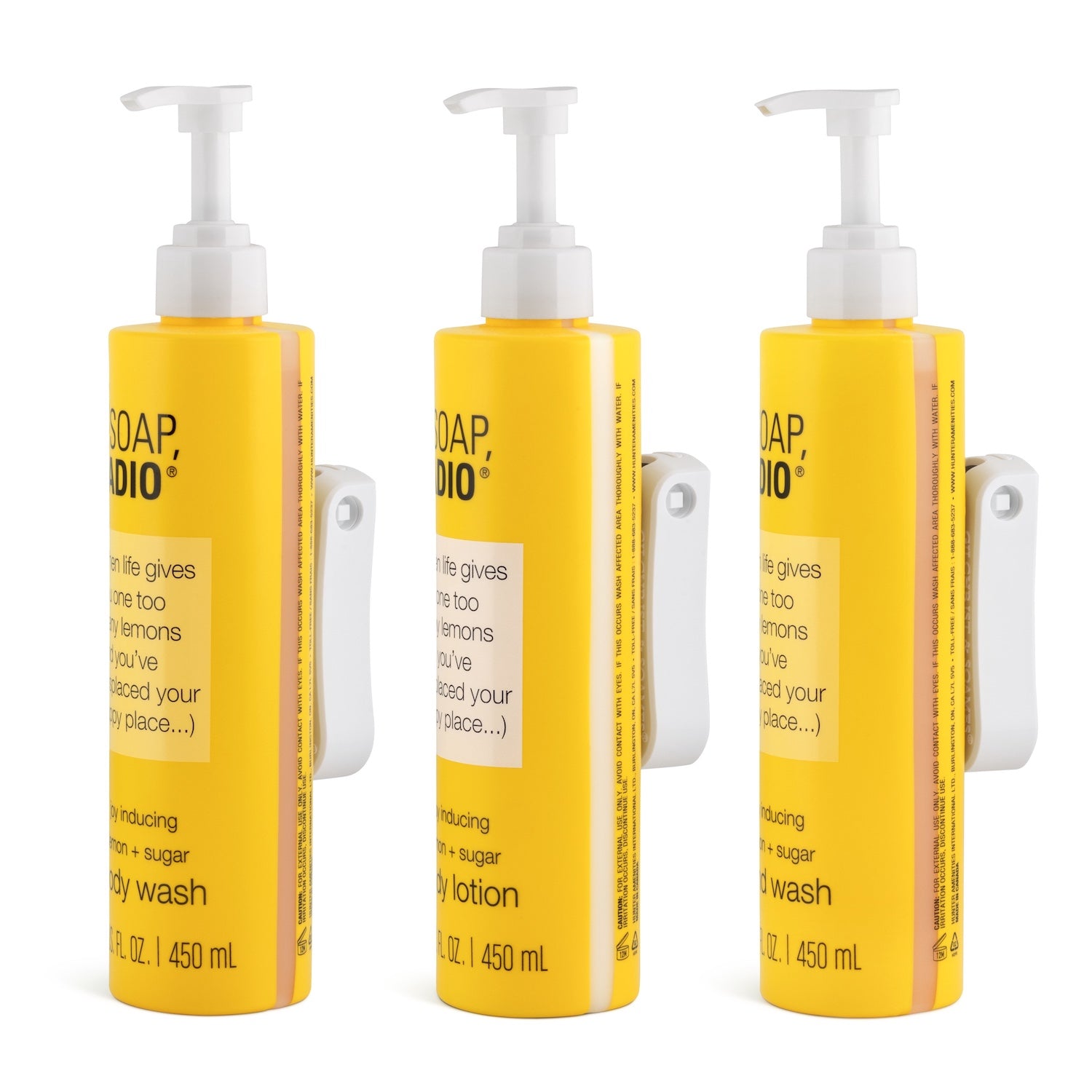 The entire stay <b>body wash, lotion, hand wash, shampoo and conditioner pump bottles</b>