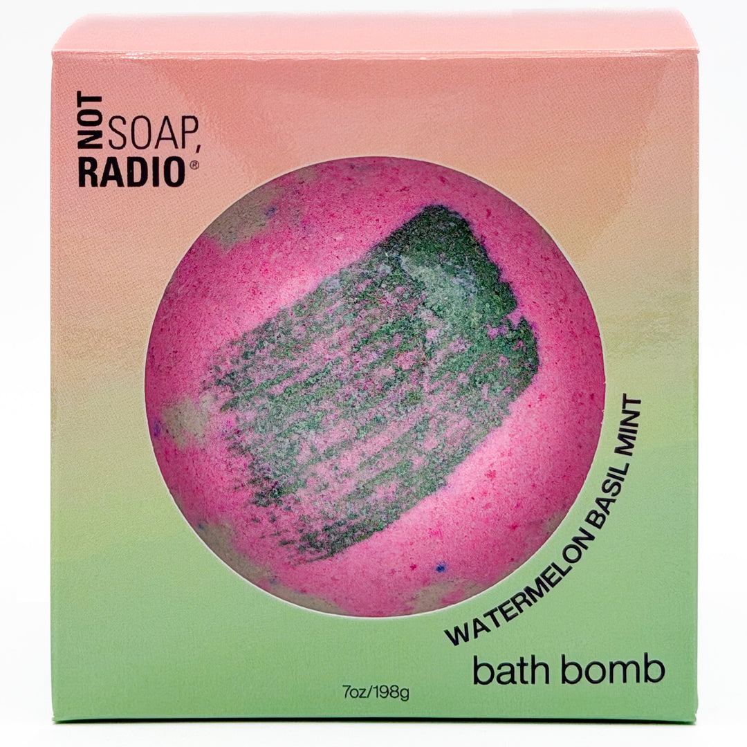 Farm to bottle watermelon basil mint bath bomb
