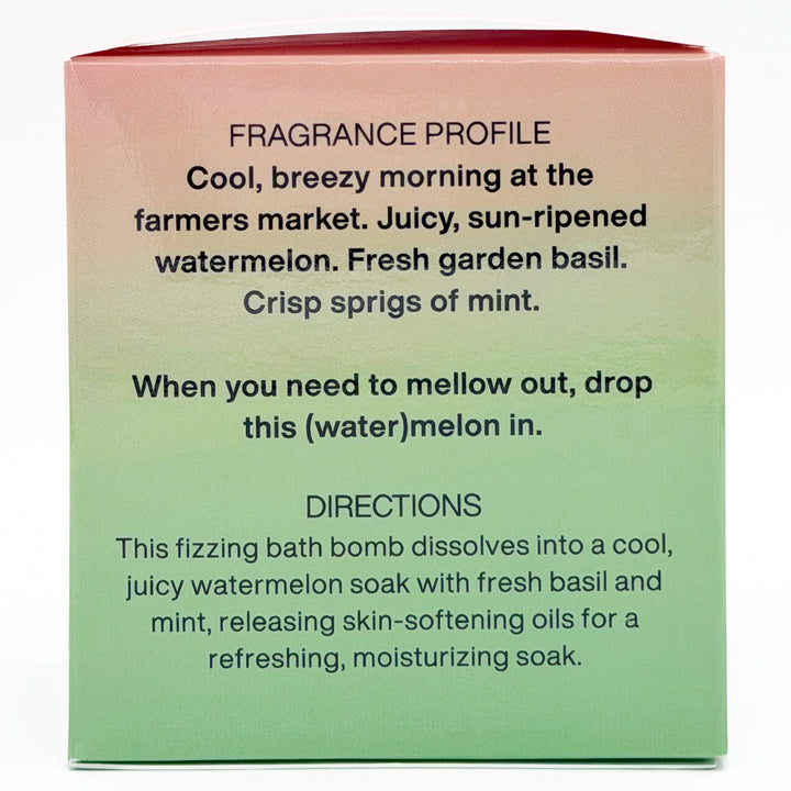 Farm to bottle watermelon basil mint bath bomb
