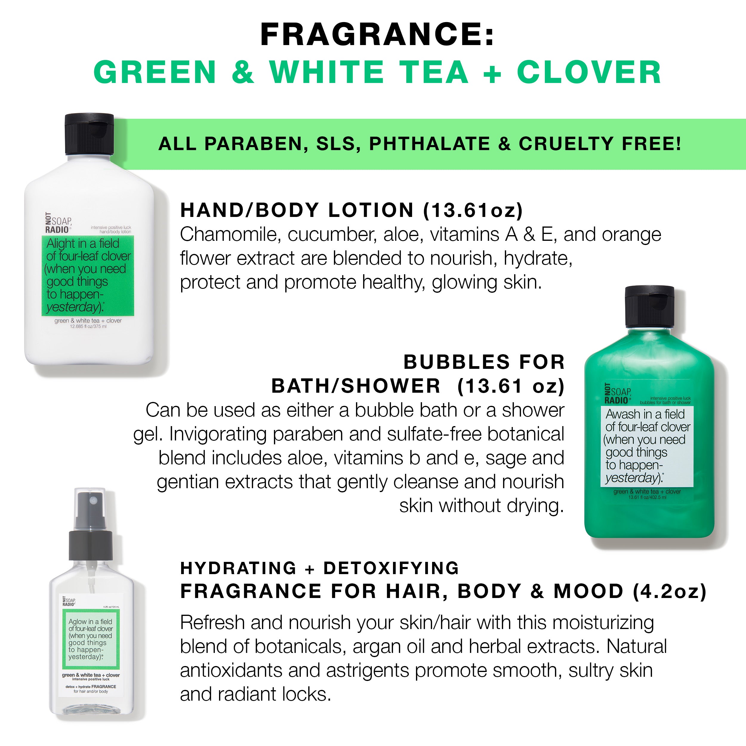 Awash in a Field of Four-Leaf Clover Gift Set | Not Soap Radio