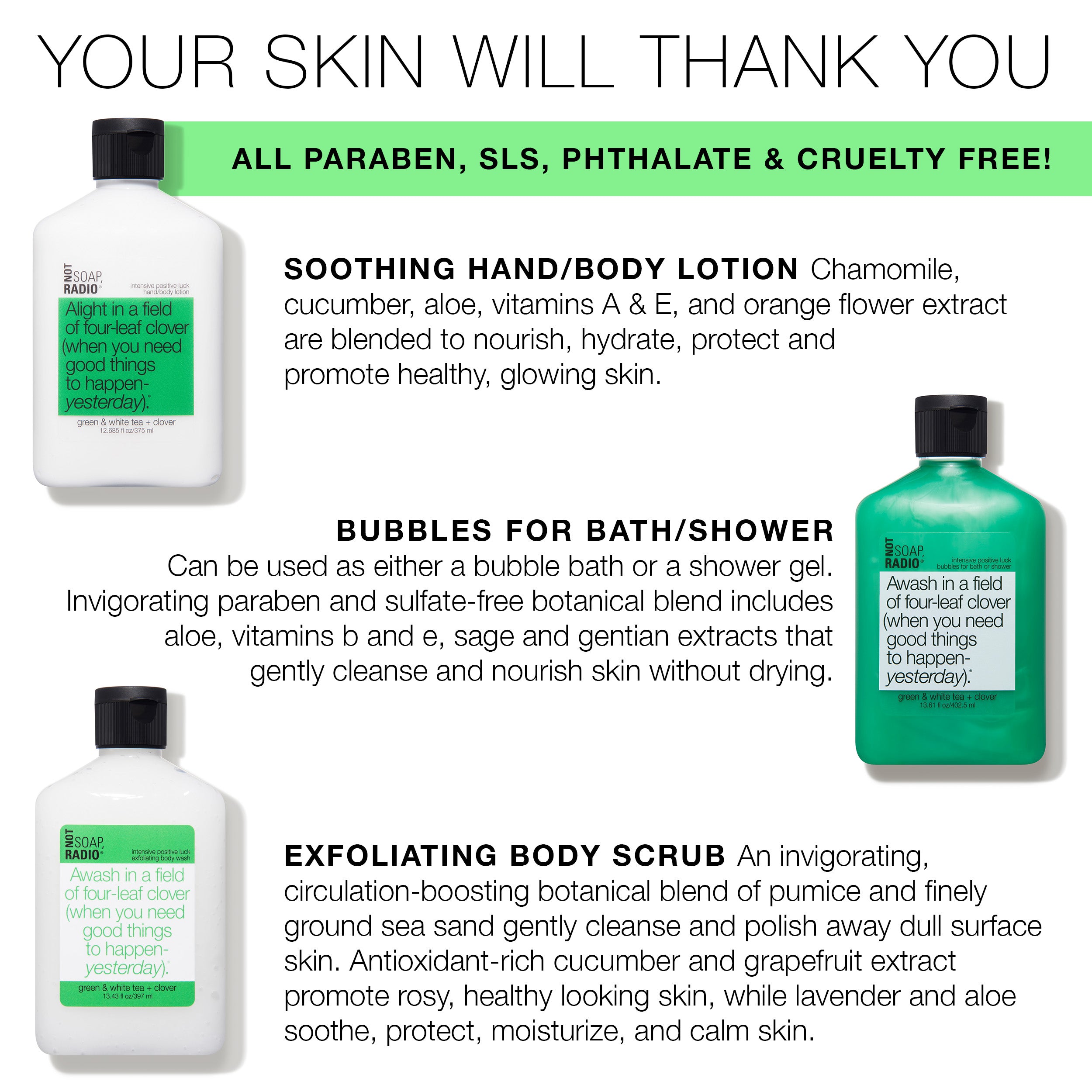 Aromatherapy Gift Set, Green Tea Body Lotion | Not Soap Radio