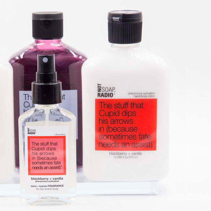 Hero bundle / gift set: detox + hydrate fragrance, bath/shower gel, hand/body lotion in The stuff that Cupid dips his arrows in…