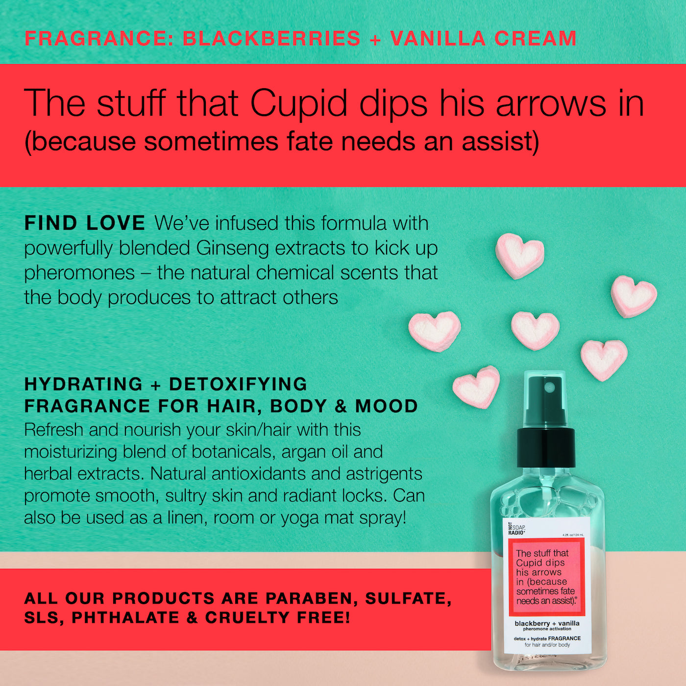 The stuff that Cupid dips his arrows in (because sometimes fate needs an assist). <b>fragrance</b>