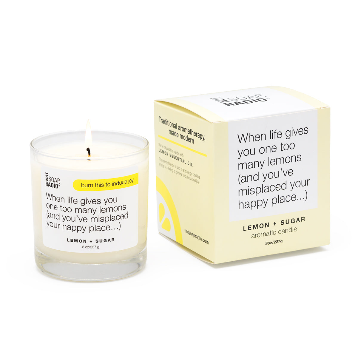 When life gives you one too many lemons candle - lemon sugar scented aromatherapy candle