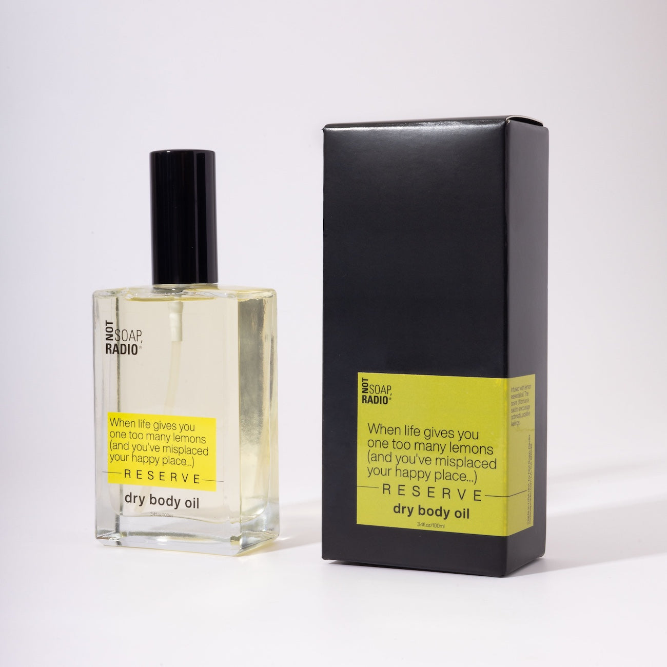 Lemons Reserve Dry Oil Fragrance Spray | Not Soap, Radio