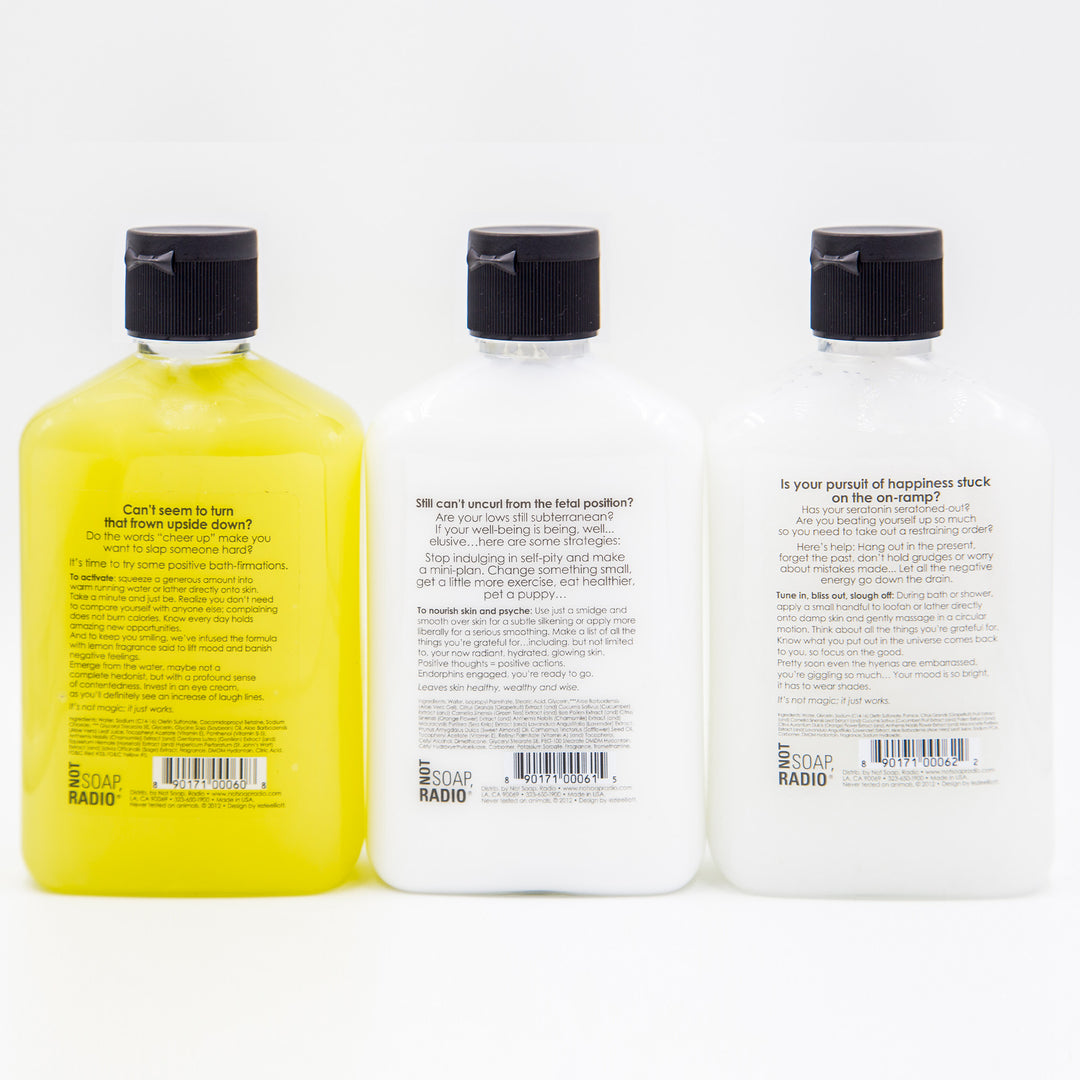 Trio: When life gives you one too many lemons: bath/shower gel, hand/body lotion and exfoliating body wash