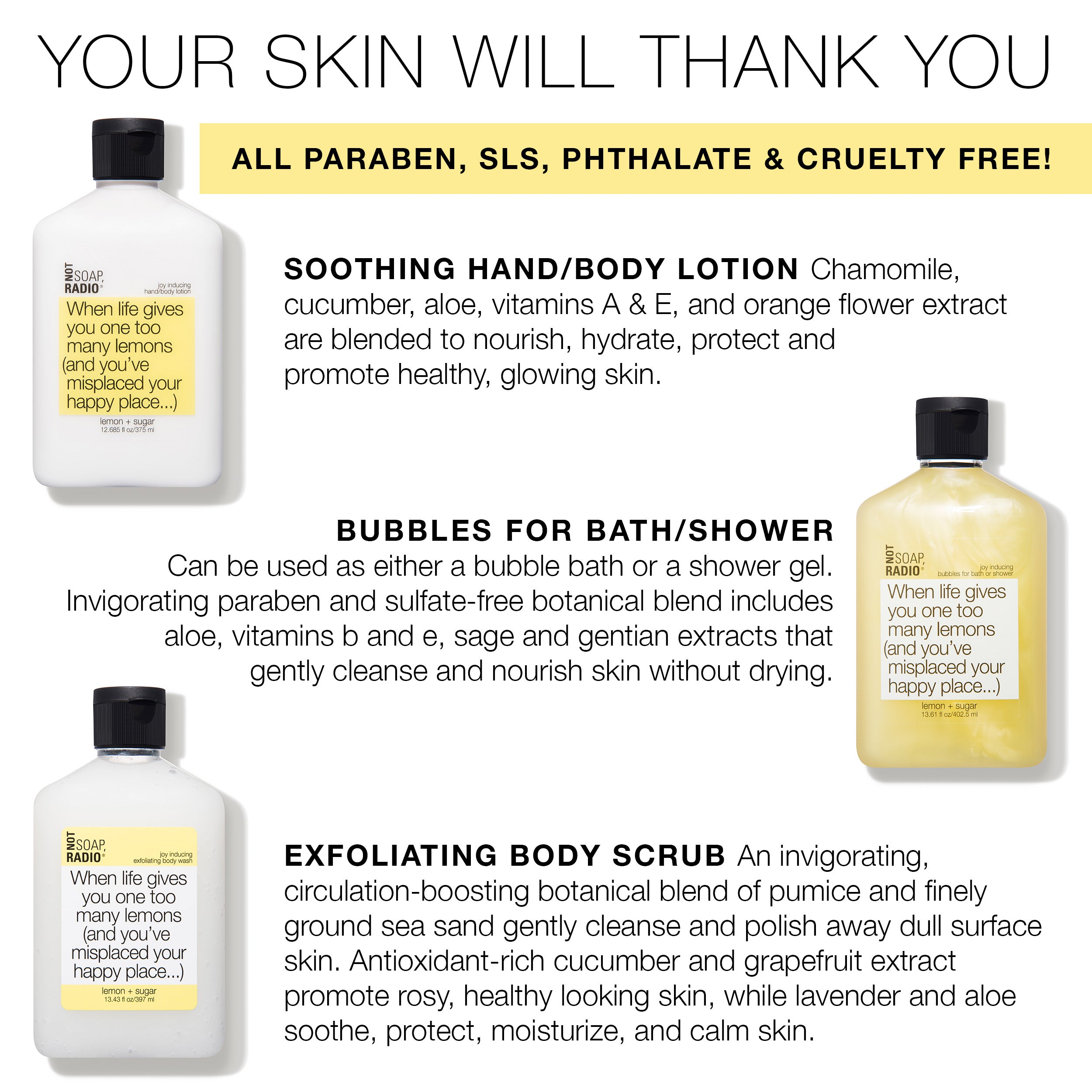 Lemon Scented Bath and Body Gift Set | Not Soap Radio – notsoapradio