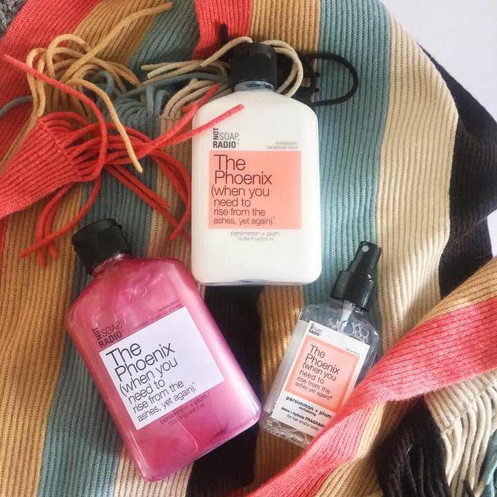 The Phoenix (when you need to rise from the ashes, yet again). hero bundle / gift set: detox + hydrate fragrance, bath/shower gel, hand/body lotion