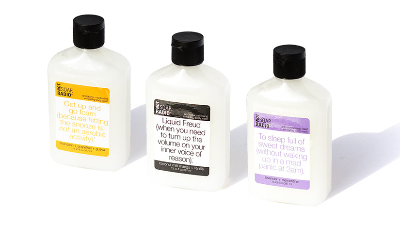 3 exfoliating body scrubs by Not Soap Radio