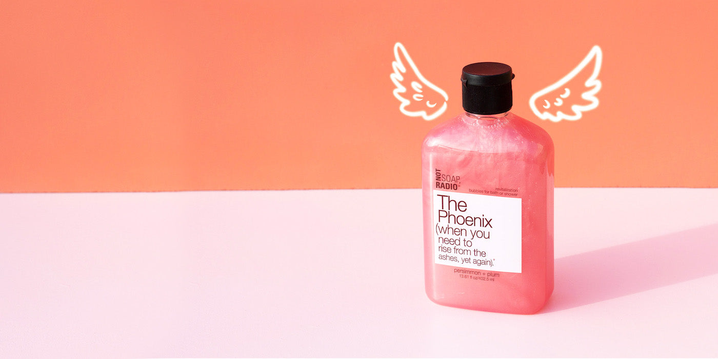 The Phoenix - Pink floral persimmon plum scented body wash, bubble bath, shower gel - funny spa gifts for her - not soap radio