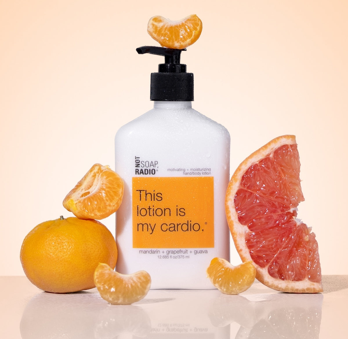 This lotion is my cardio, mandarin grapefruit guava scented lotion with citrus fruits