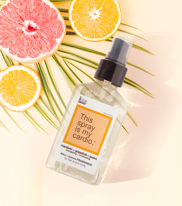 not soap radio - this is my cardio fragrance body spray - mandarin orange grapefruit guava scented citrus perfume