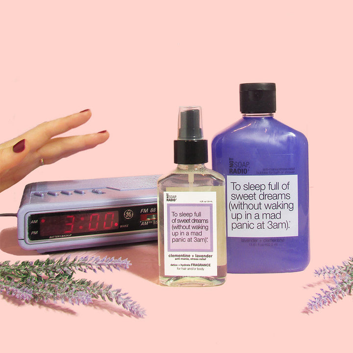 Hero bundle / gift set: detox + hydrate fragrance, bath/shower gel, hand/body lotion in To sleep full of sweet dreams…