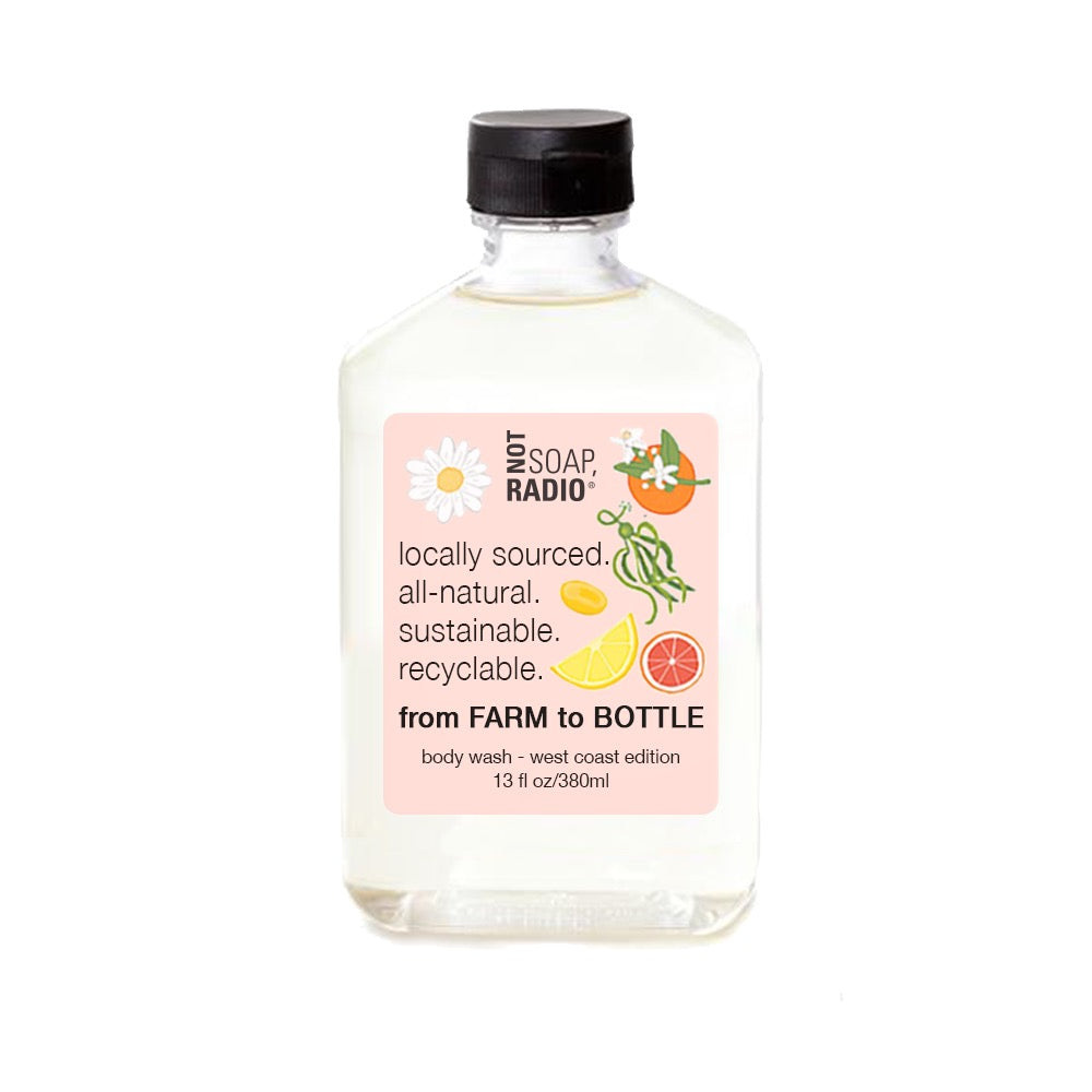 Farm to bottle bath shower gel  - west coast edition - Not Soap Radio 