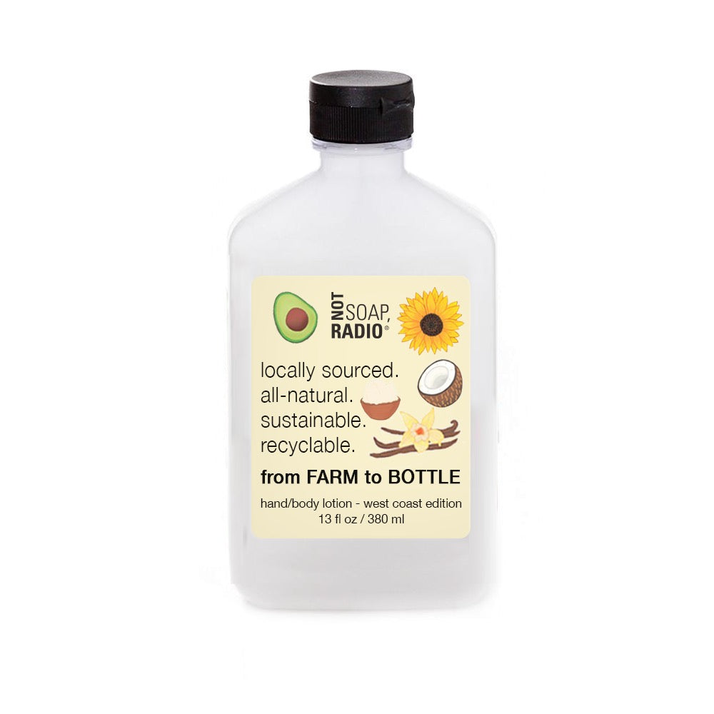 Farm to bottle body lotion - west coast edition - Not Soap Radio 